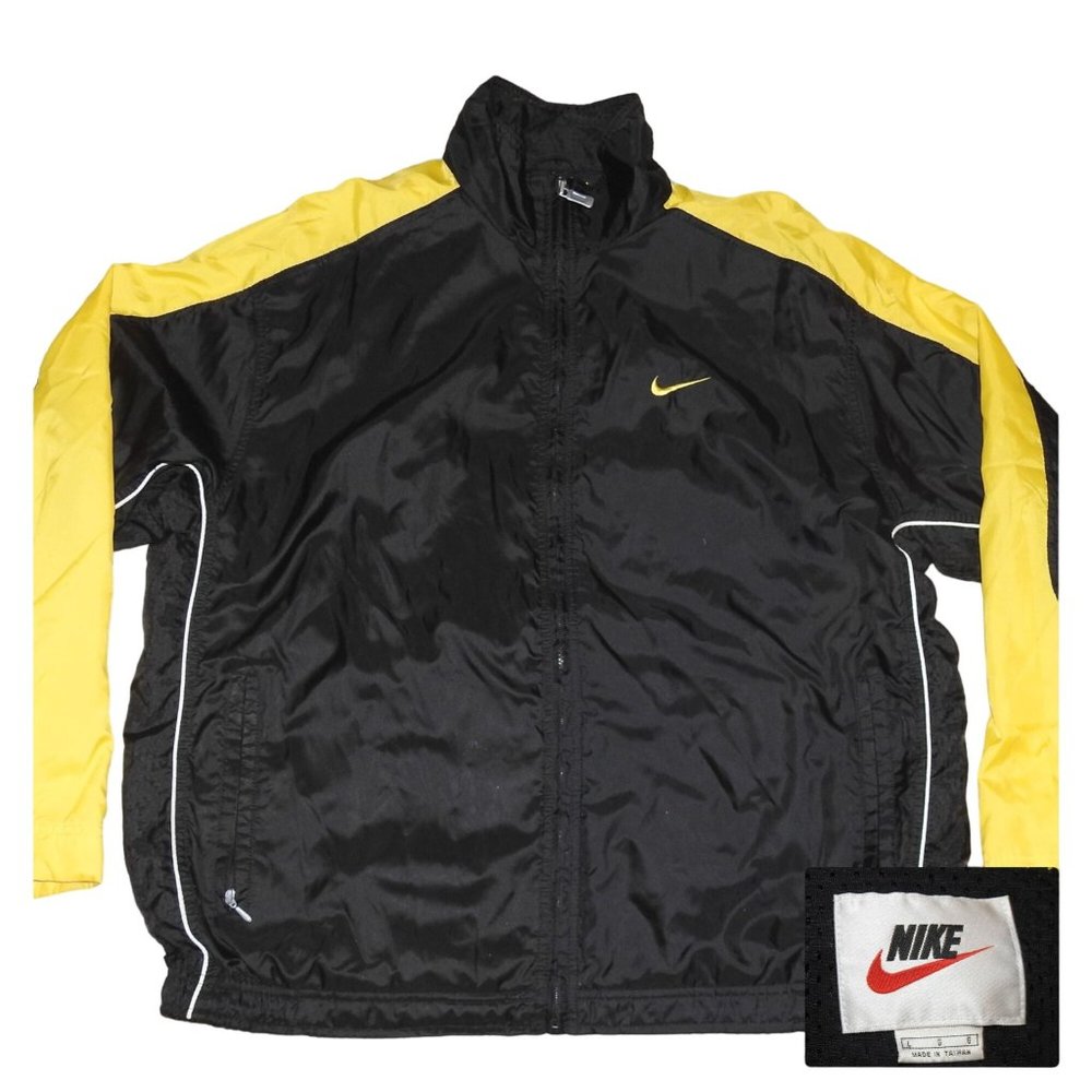 Vintage 1990s Nike White Label Made in Taiwan Cotton Lined Windbreaker Large